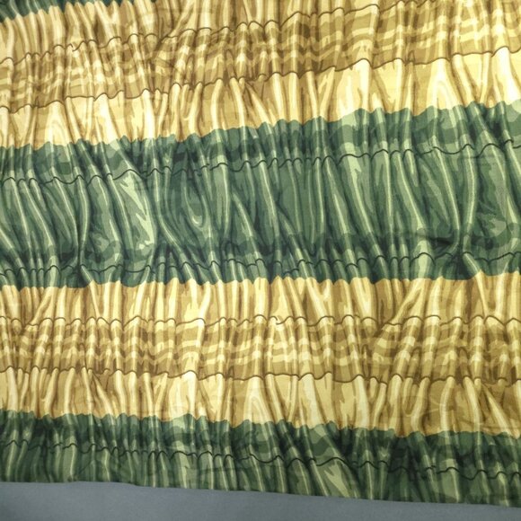 Vintage Western Textile Fabric Green Gold Wave Stripes 3D Look Upholstery 2.5 yd - Picture 6 of 7